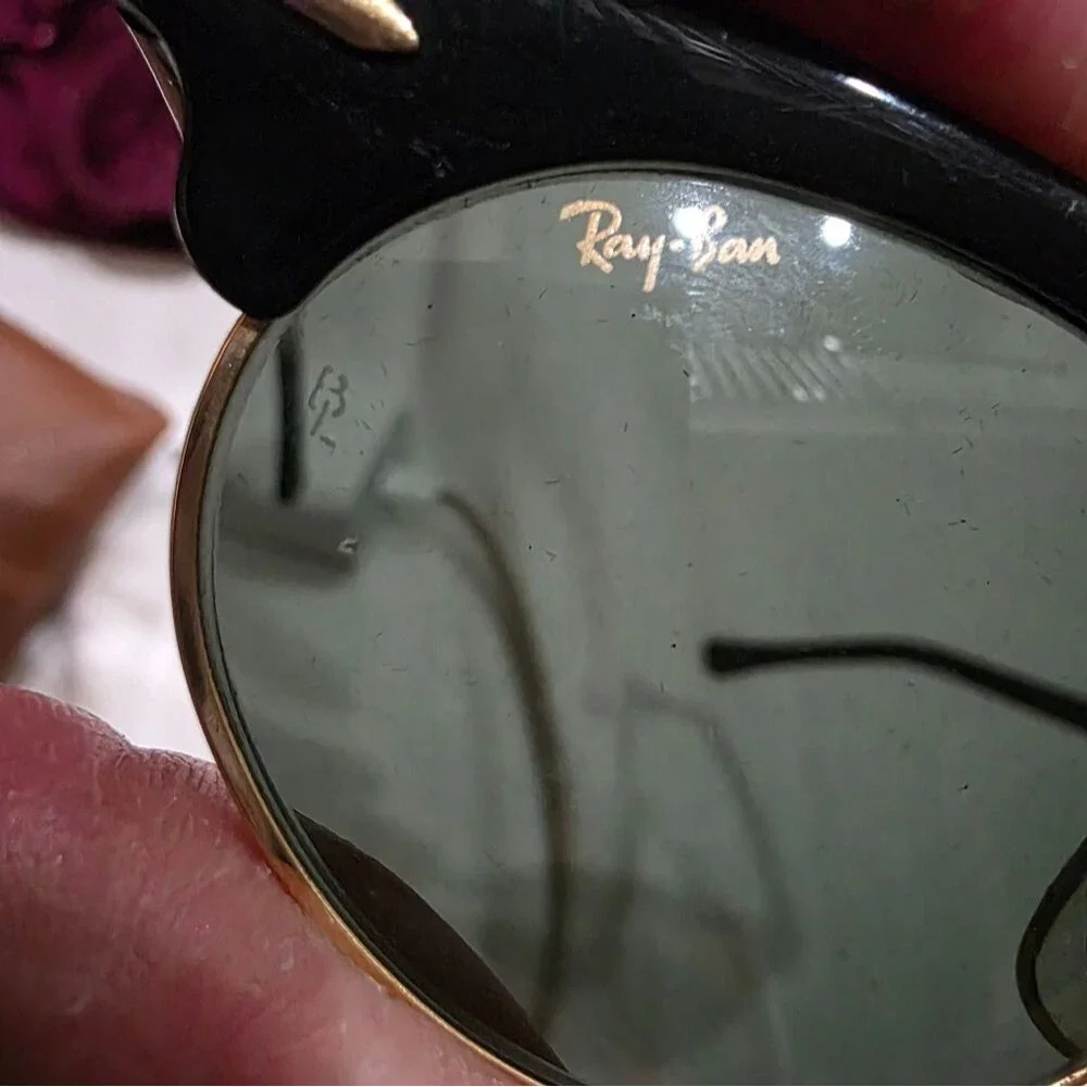 Ray Ban Bausch Lomb B&L CLUBMASTER OVAL Black Gold Vintage Sunglasses Unisez